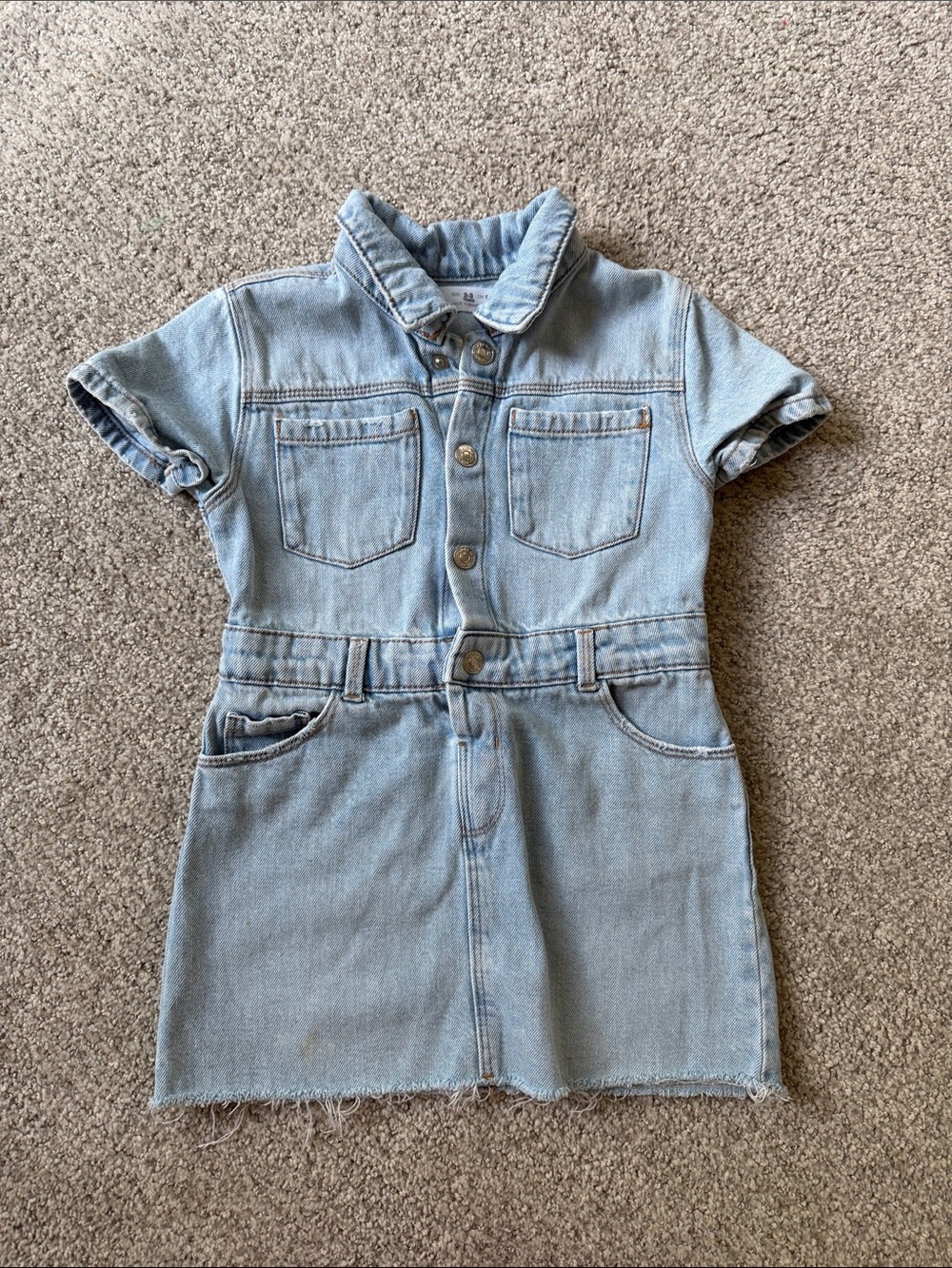 Zara Denim Girls' Button-Front Dress